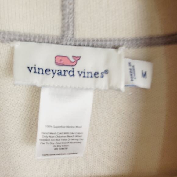 Vineyard Vines Merino wool grey open front cardigan Size Med Preppy Cozycore - Picture 3 of 5